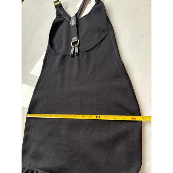 Ralph Lauren Collection Purple Label Leather Strap Buckle Silk Mini Dress Black - Picture 8 of 11